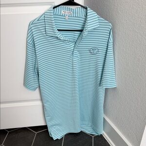 Peter Millar Sky Blue Striped Polo